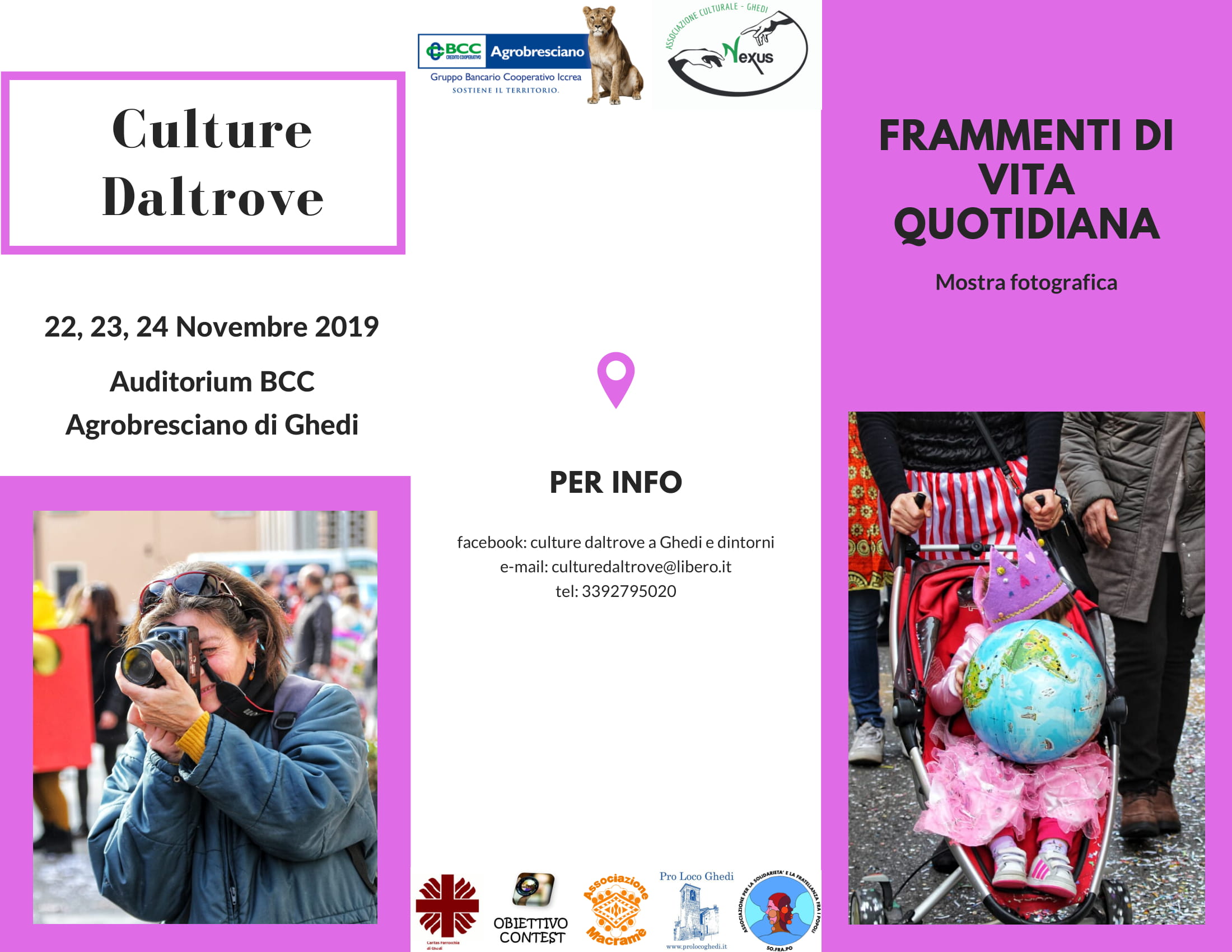 Locandina evento Culture Daltrove - Concorso fotografico